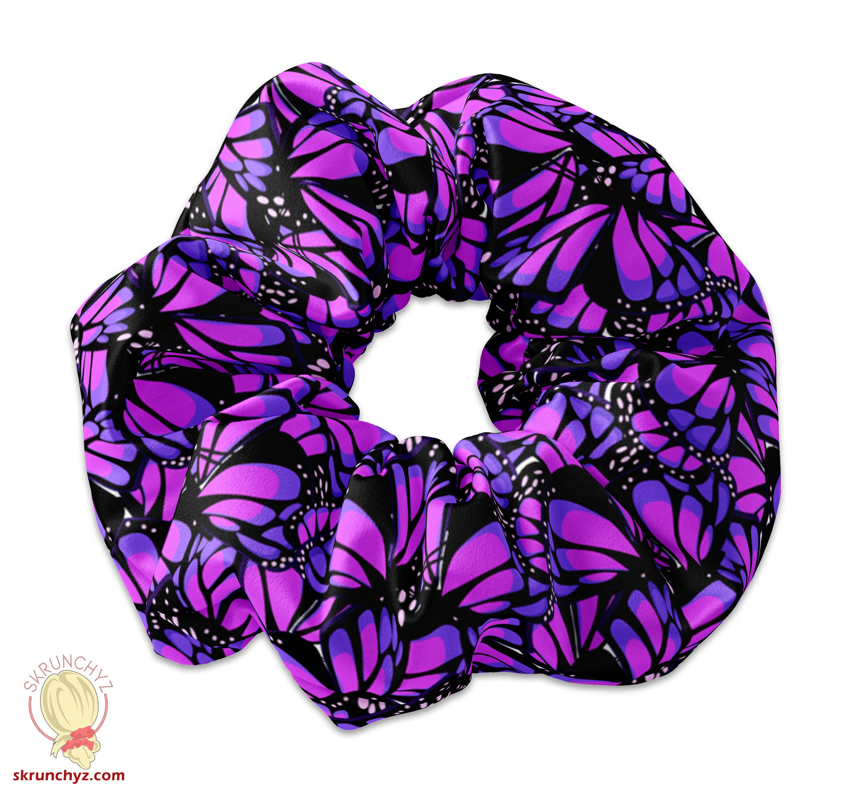 Monarch Butterfly Wings Repeating Pattern Scrunchie Hair Tie, Monarch ...