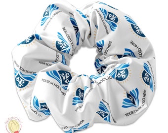 Personalized College / Junior High or High School Branded Scrunchies with Logo,University Scrunchys,College Graduation Gift,High School Grad