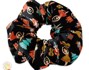 Nutcracker & Ballerina Scrunchie, Christmas Presents Themed Scrunchie Hair Tie, Xmas Scrunchys, Winter Holiday Scrunchies, Nut Cracker