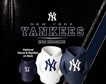 Yankees Pencil Holder Desk Organizer with Customizable Name and Number on Back