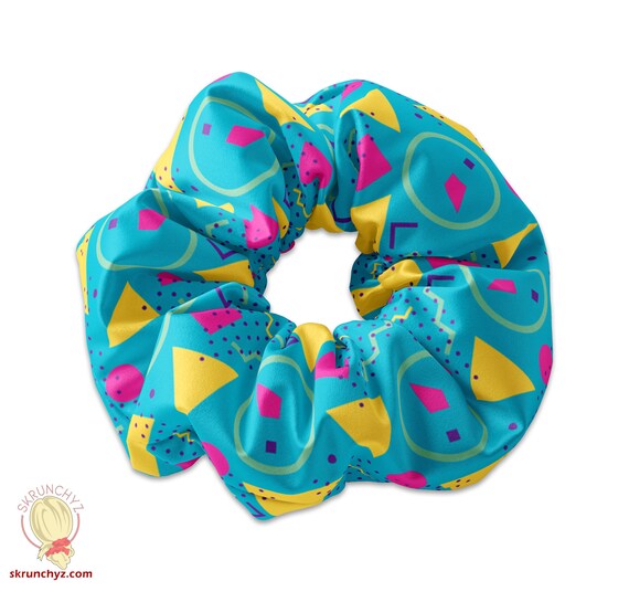 80's Memphis Style Pattern Scrunchie Collection, Memphis 80's Memphis Style Pattern Scrunchie Collection, Memphis
