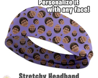 Personalized Faces Stretchy Headband, Funny Faces Head Band Accessory, Hilarious gift idea for pet lovers, Pet Headband, Gag gift idea