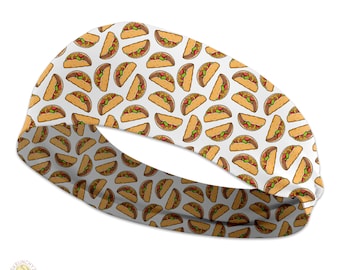 Taco Hair Don't Care Stretchy Headband - Cute Trendy Headband, Great for Casual and Active wear, Athletic Head Band, Stretch, Tacos