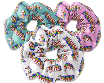 Chouchou avec texte rétro fierté arc-en-ciel, chouchous Pride, accessoire élastique pour cheveux Pride Support