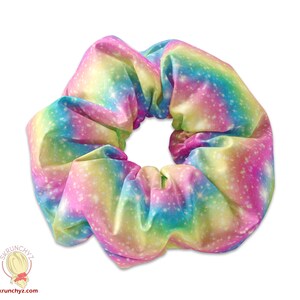 Rainbow Twinkle Pattern Scrunchie Hair Tie, TieeDye Rainbow Pattern Scrunchy Hair Accessory,Cute Scrunchies for Girls,Birthday Party Favor