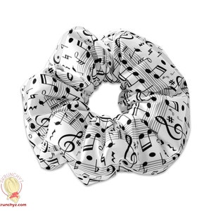 Music Notes Inspired Scrunchie Hair Tie, Music Sheet Scrunchy Hair Tie Accessory, Musician Scrunchies