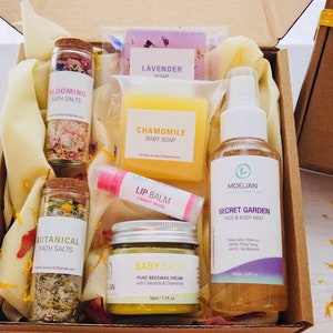Presente de parabéns para novas mamães e bebês, presente para novas mães, conjunto de spa para novas mães, autocuidado orgânico para a maternidade, presente de spa natural para chá de bebê