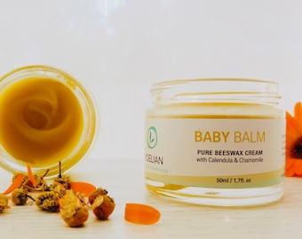 Bálsamo para cambio de pañal, crema de manzanilla orgánica, crema de caléndula, cuidado natural del bebé, productos para bebés, regalos para bebés, Moelian