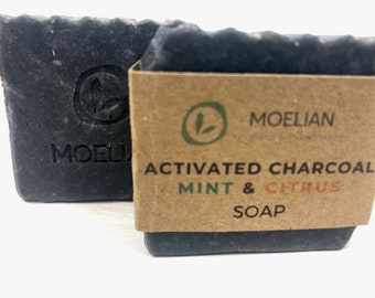 Activated charcoal soap, natural handmade soap, Cold process soap, Palm oil free soap, Charcoal Detox soap, Face and Body cleansing soap