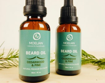 Beard Oil Cedarwood and Pine, Beard Oil Conditioner, Beard Balm, Grooming Care, Organic Beard Oil, Gift for Men