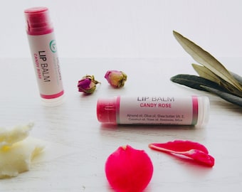 Rose Lip Balm, Natural Lip Care, Olive Oil Lip Balm, Organic Beauty Gift, Beautiful Lips, Coconut oil, Bridesmaids favors, Moelian