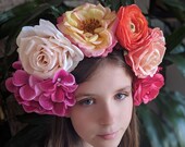 Pastel Spring Flower Crown - Day of the Dead Catrina Coachella Music Festival Mexican Flower Crown Sugar Skull Frida Spring Parties