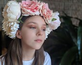 Peony Chrysanthemum Crown - Day of the Dead Catrina Coachella Music Festival Mexican Flower Crown Sugar Skull Frida Spring Parties