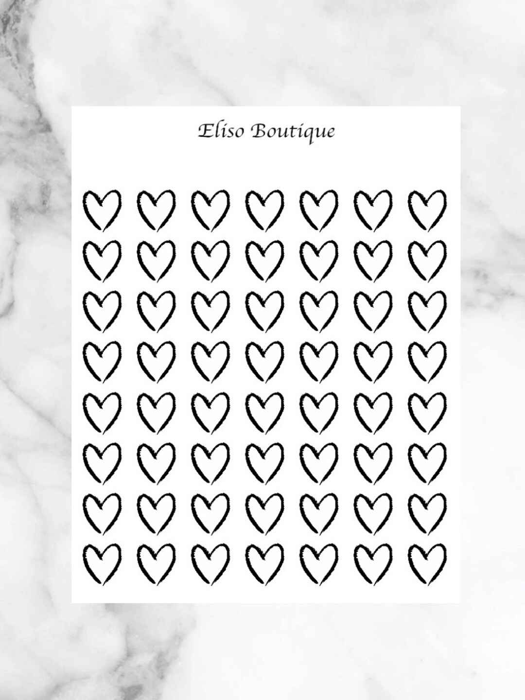 Heart Sticker Sheet Etsy