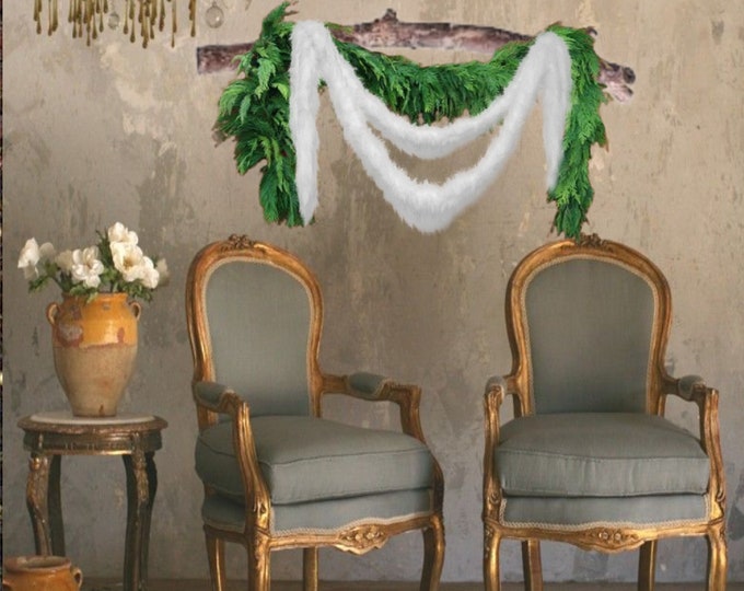 All I Want Fur Christmas - Soft - Premium Faux Fur Garland - Swag - Fireplace Mantles - Christmas Trees - Bannister's - Holiday Decor