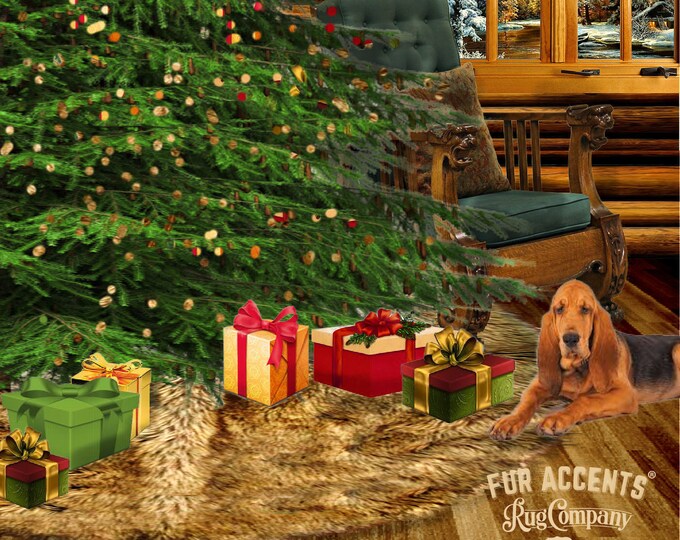 Premium Wolf/Coyote Faux Fur Christmas Tree Garland - Swag - Fireplace Mantle Decor - Bannister Decoration - Holiday Ornament - 5' to 100'