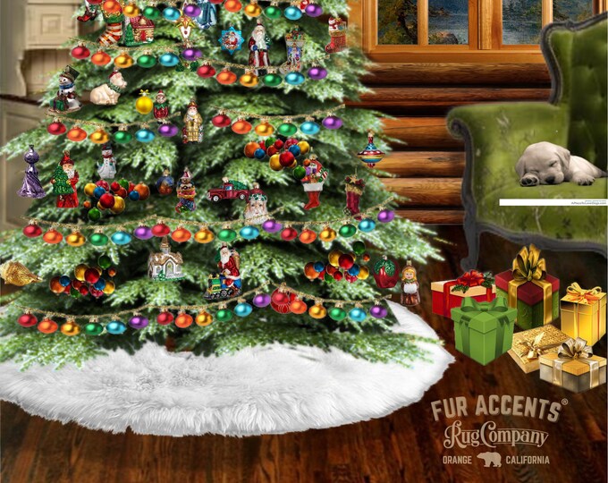 Shag Faux Fur Christmas Tree Garland - White Swag - Fireplace Mantle Decor - Bannister Decoration - Holiday Ornament  5' - 100'
