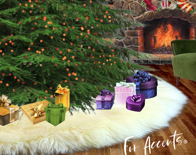 Shag Faux Fur Christmas Tree Garland - Off White Swag - Fireplace Mantle Decor - Bannister Decoration - Holiday Ornament - 5' - 100'