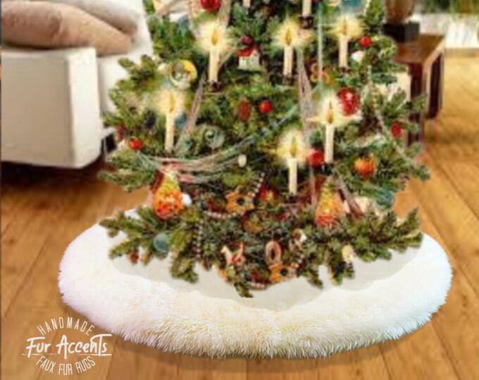 Premium Wolf, Coyote Faux Fur Christmas Tree Skirt Or Garland - Swag - Fireplace Mantle Decor - Decoration - Holiday Ornament , Made in USA