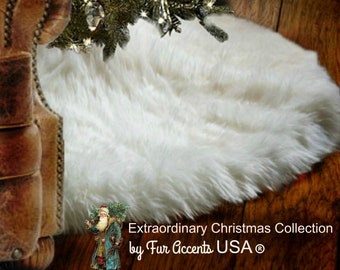 All I Want Fur Christmas - Soft Faux Fur Tree Skirt - Thick Round Shag - Ornament - Holiday Decoration - Available in 20 Colors