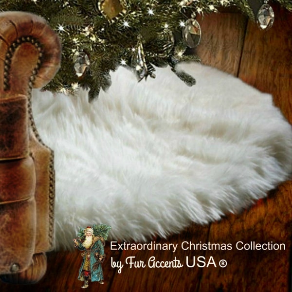 All I Want Fur Christmas - Soft Faux Fur Tree Skirt - Thick Round Shag - Ornament - Holiday Decoration - Available in 20 Colors