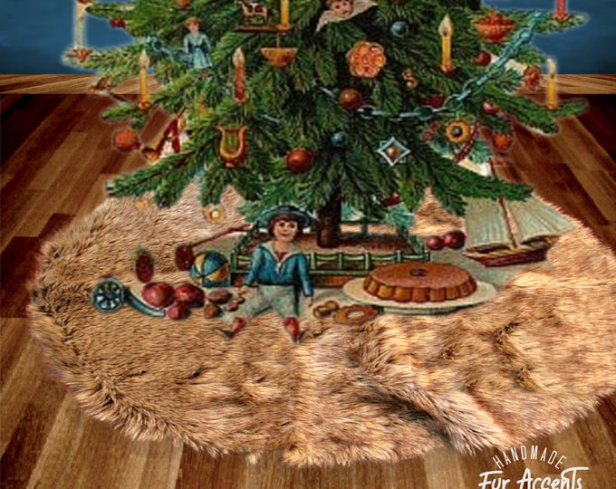 Premium Wolf/Coyote Faux Fur Christmas Tree Garland - Swag - Fireplace Mantle Decor - Bannister Decoration - Holiday Ornament - 5' to 100'