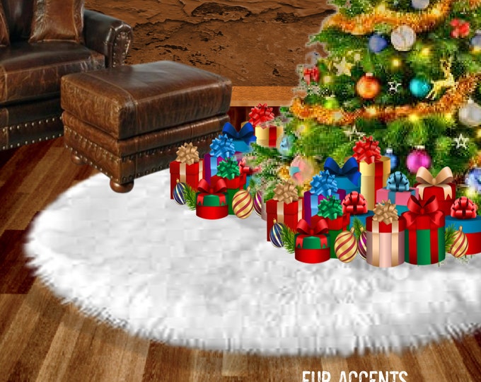 Faux Fur Christmas Tree Garland - Swag - Fireplace Mantle Decor - Bannister Decoration - Holiday Ornament - Cranberry, White, Green, Colors