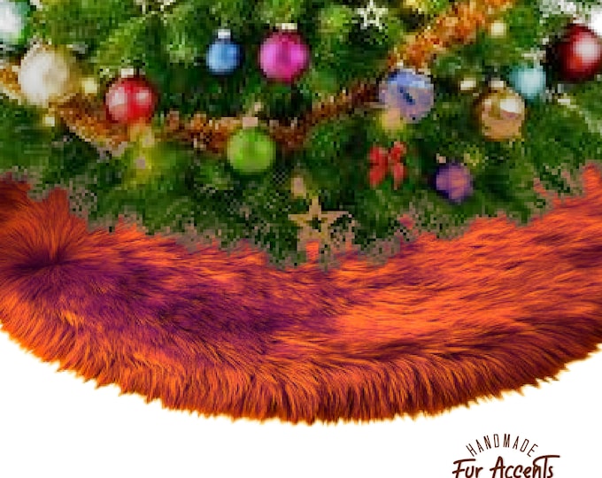 Faux Fur Christmas Tree Garland - Swag - Fireplace Mantle Decor - Bannister Decoration - Holiday Ornament - Cranberry, White, Green, Colors