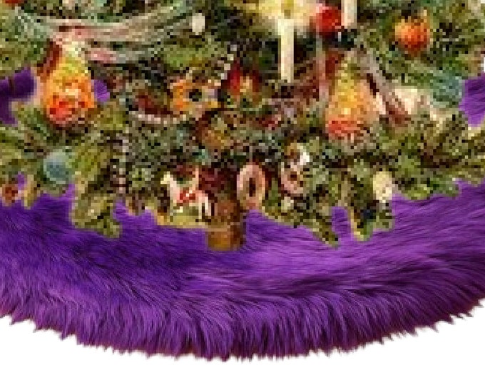 Faux Fur Christmas Tree Garland - Swag - Fireplace Mantle Decor - Bannister Decoration - Holiday Ornament - Cranberry, White, Green, Colors