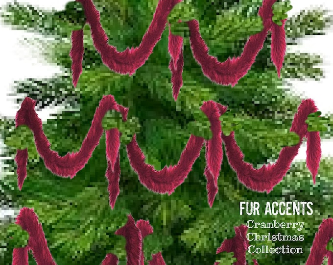 Shag Faux Fur Christmas Tree Ornaments, Snow Drops, Icicles, White, Fireplace Mantle Decor, Bannister Decoration, Holiday, Fur Accents USA