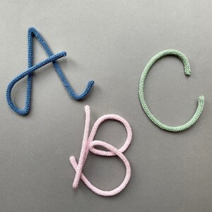 Wire letters/Initials/Wire initial/ABC/Alphabet decoration/Playroom decoration/Giant letters/Wire initials/Knitted initials/loopy lollipop
