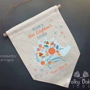 Igel Klassengeschenk, personalisiertes Wandbehang, personalisiertes Klassenschild, Klassenzimmergeschenk, Geschenk für Klassenende, Lehrergeschenk, Igellehrer