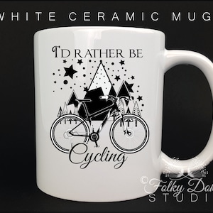 cyclist gift, cycling themed gift, coffee mug, mug and coaster set, coffee cup, biking gifts, biking themed gift idea, christmas mug