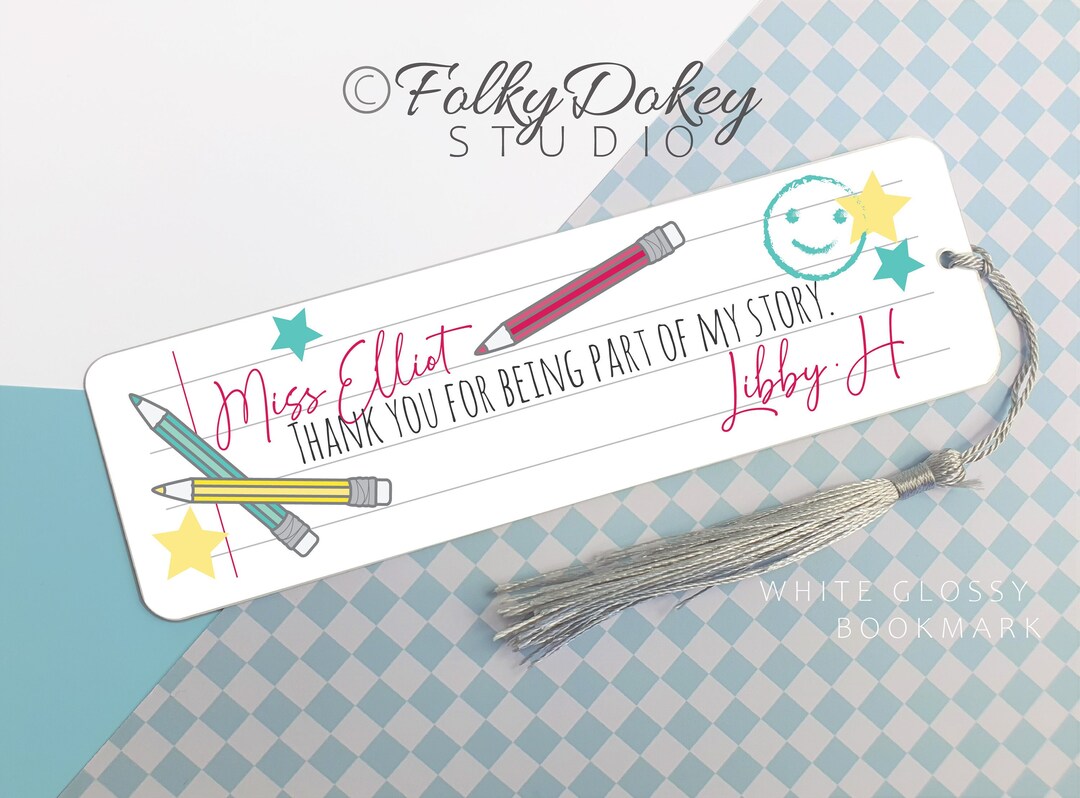Personalised Teacher Gifts, Teacher Bookmark, End of Term Gifts, Year 6