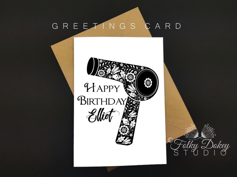 Hairdresser Card Happy Birthday Hair Stylist Card | Etsy
