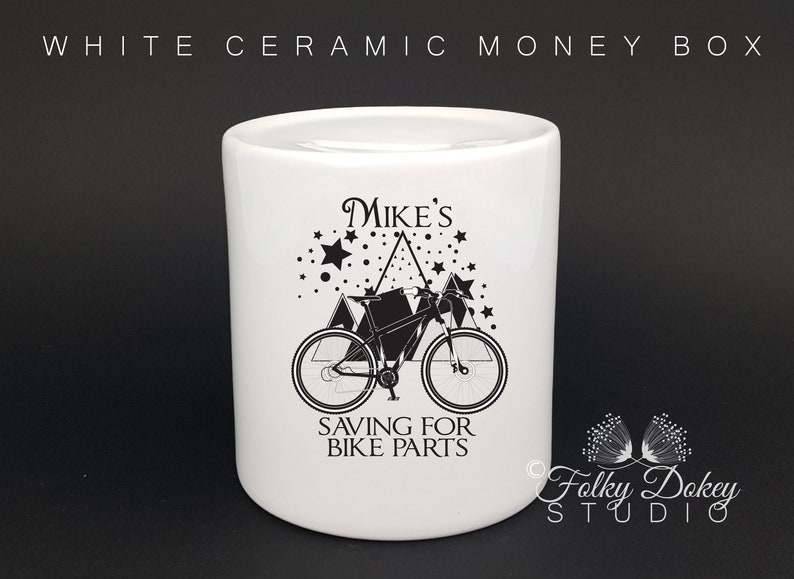 mountainbike gepersonaliseerd cadeau spaarpot spaarpot afbeelding 1