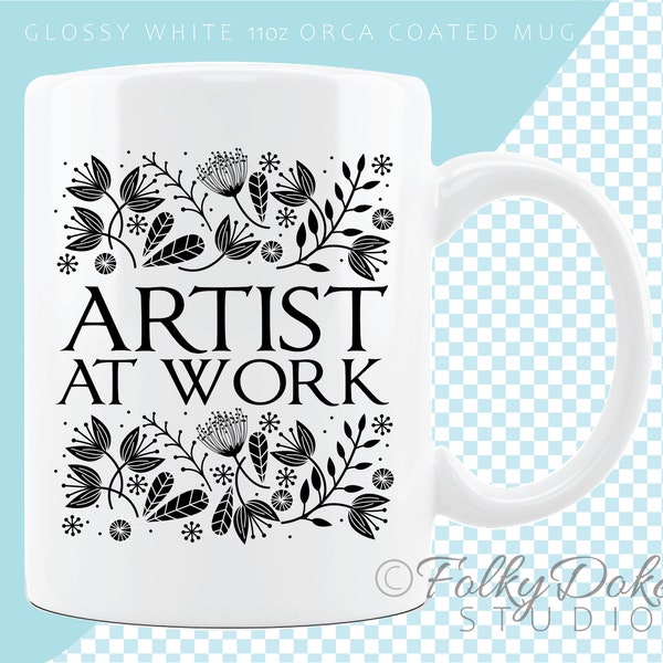 gift for artist - artists gifts – artist mug – artist gift set –  artist at work - art student gift – art themed gift – cute mug gift set -