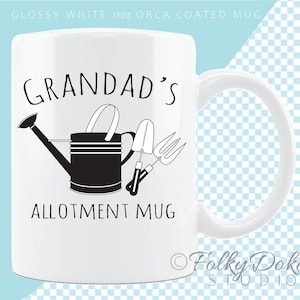 GRANDAD gardening gifts coffee cup for allotment gardener fathers day or birthday