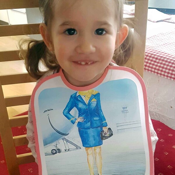 Baby Character Bib Lätzchen - Stewardess - Pilot