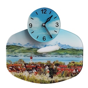 Clock pendulum, wall clock, Zeppelin Bodensee - PendelArt clocks with character