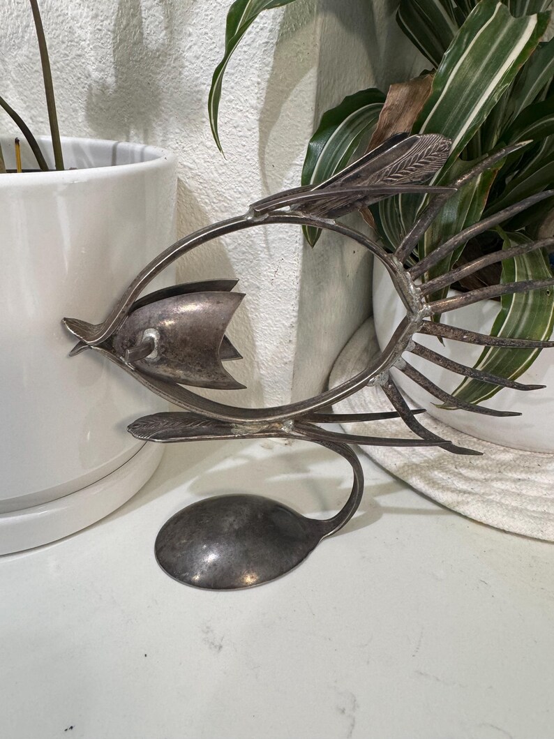 Vintage Silverware Fish Sculpture: Welded Stainless Steel Ocean Decor ...
