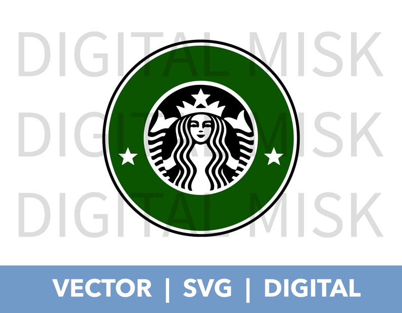 Coffee Logo Svg Vector Starbucks Inspired Sign Silhouette Etsy