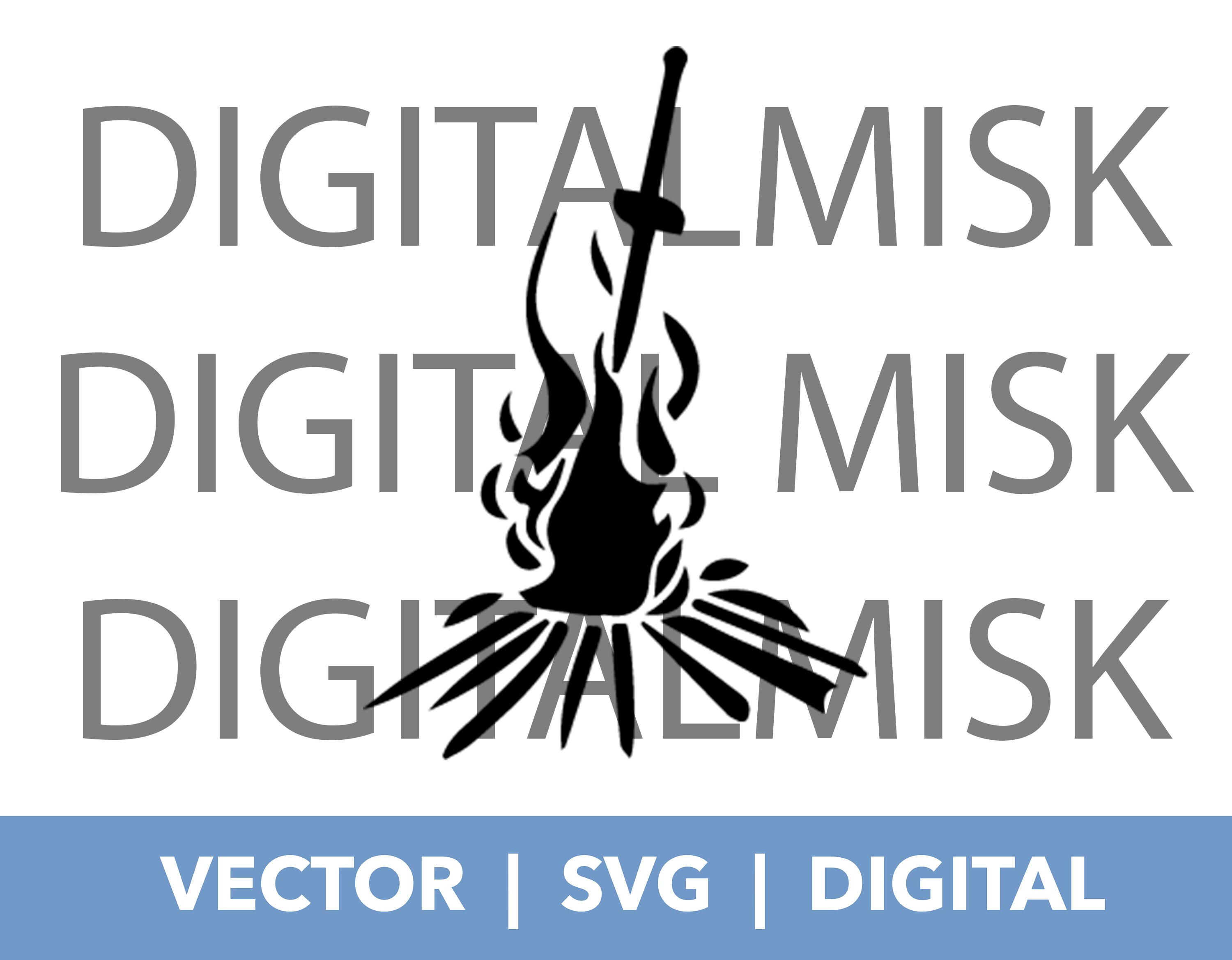 Bonfire Svg Vector Souls Silhouette Cricut Cutting File Etsy