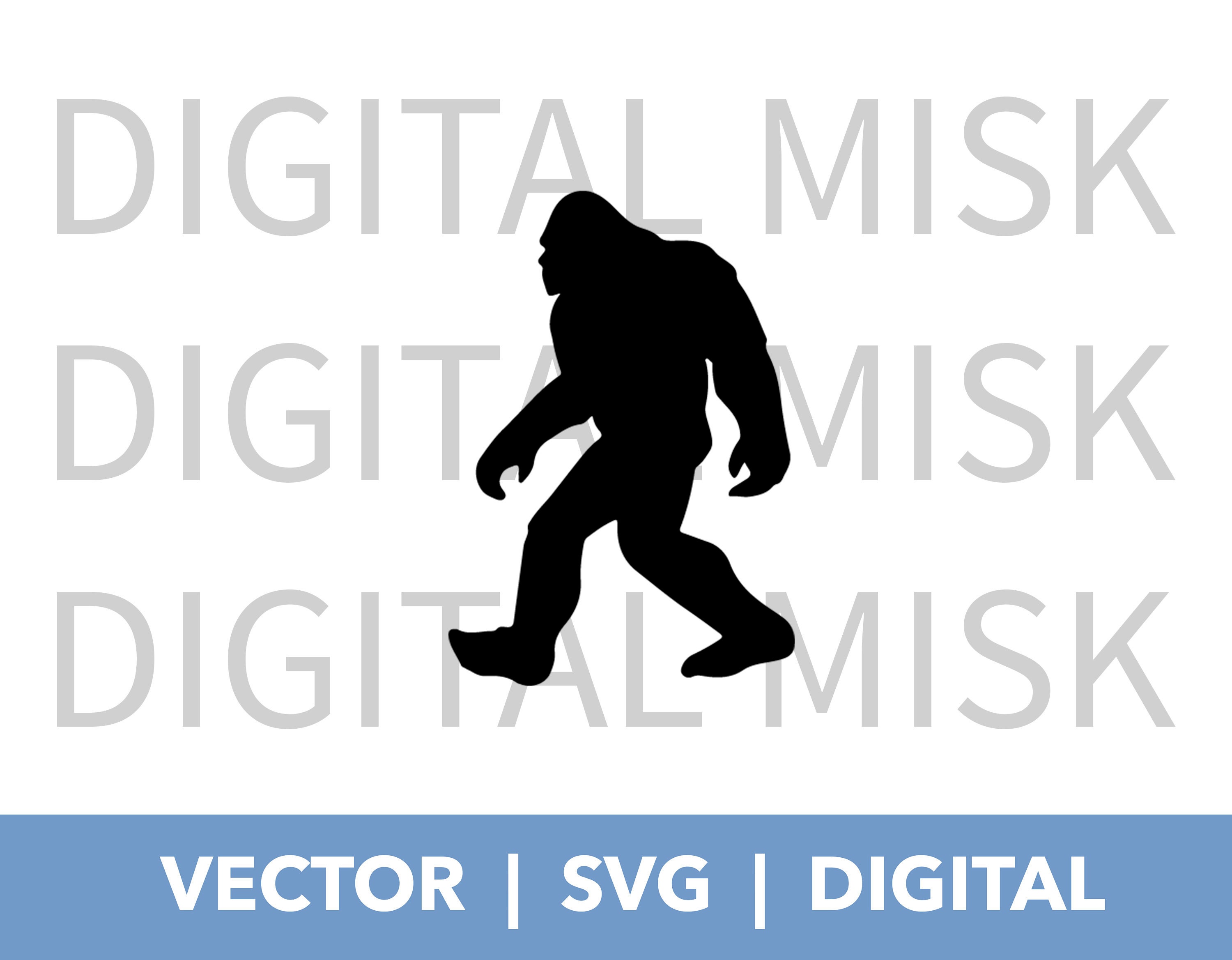 Bigfoot Svg Vector Sasquatch Big Foot Silhouette Cricut Etsy