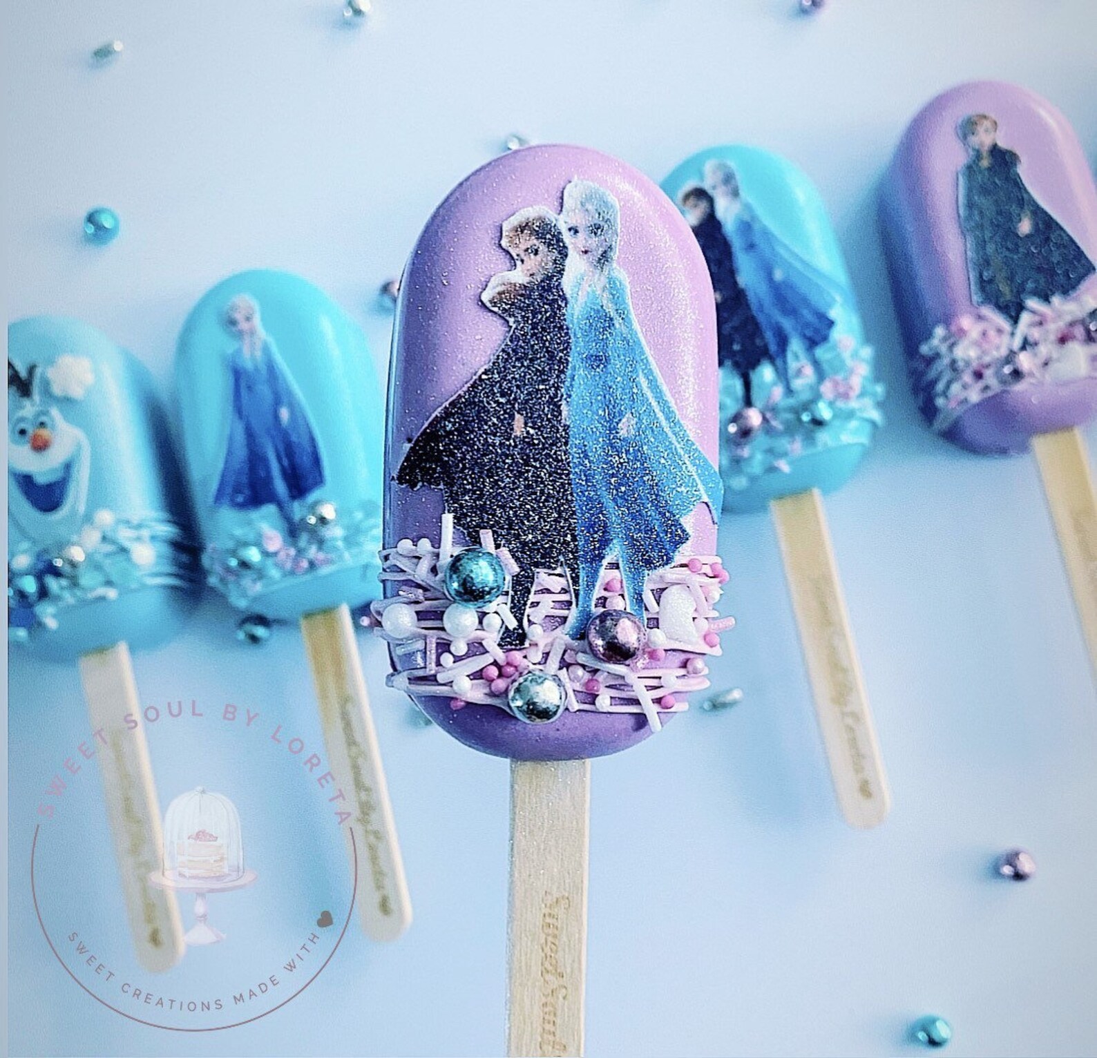Personalised Frozen 2 sparkle birthday treats / cakesicles / Etsy