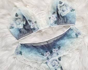 floral lace see through panties