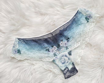 floral lace see through panties