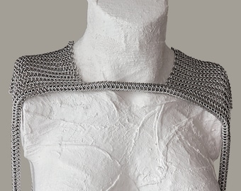 Medieval Shoulder Harness, Shoulder Chain Necklace, Mid Century Style Body Jewelry, Bold Statement Design, Spaulder Pauldron Epaulette