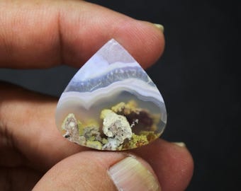 Scenic Garden Moss Agate Cabochon, Agate Orbicular