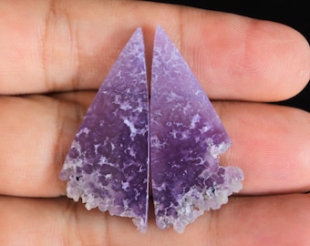 Druzy Grape Agate Purple Pair
